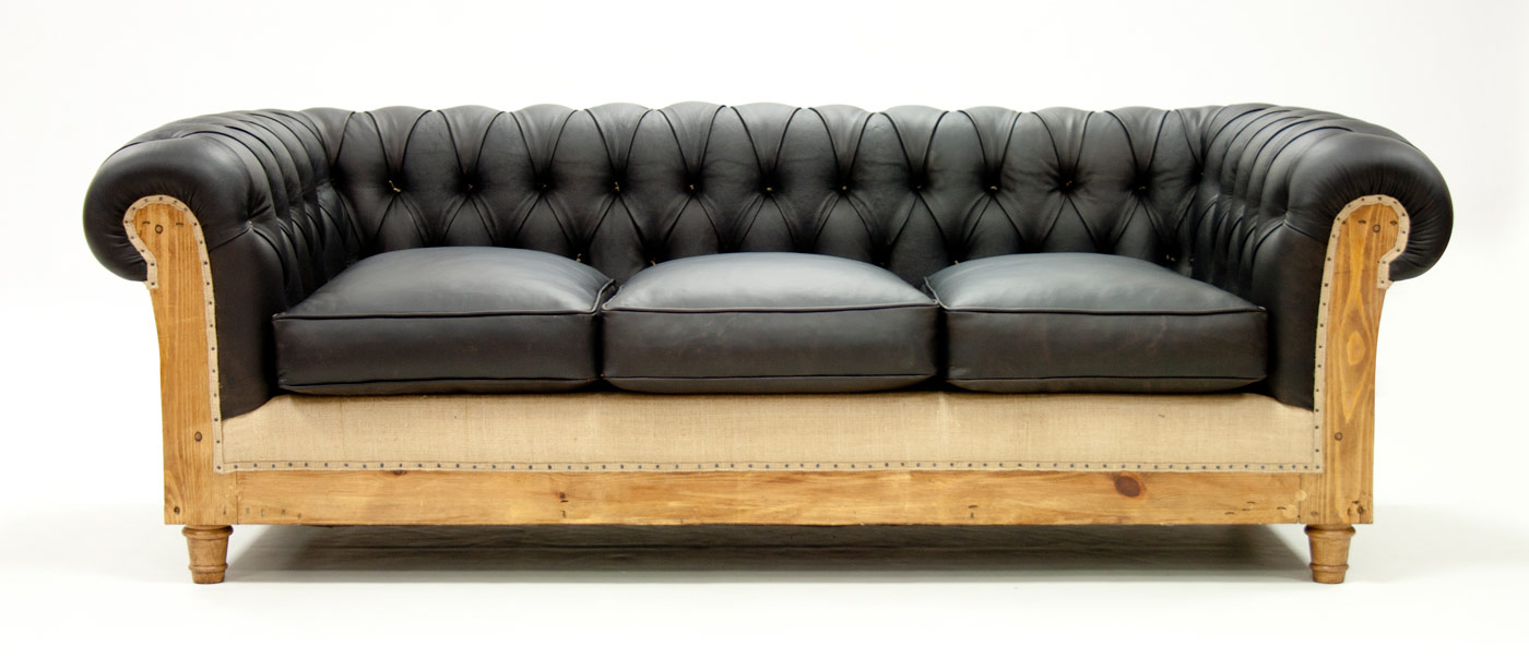 Canapé Chesterfield cuir noir