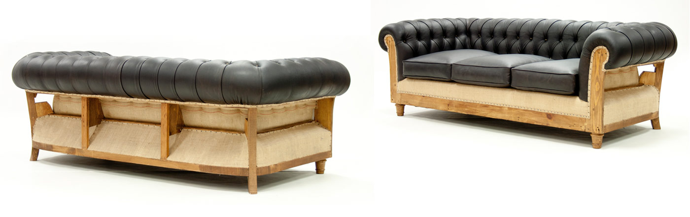 Canapé Chesterfield cuir noir