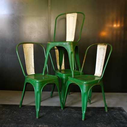 Set of 4 french TOLIX chairs modèle A by Xavier Pauchard