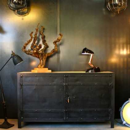 Custom industrial old metal sideboard