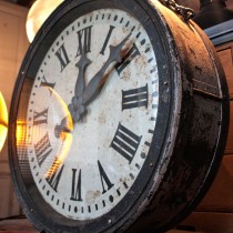 Antique "Morez & Morbier" double sided industrial clock, circa 1870