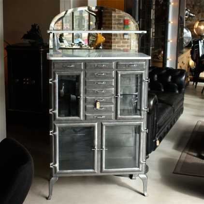 Vintage industrial double body dentist cabinet circa 1920