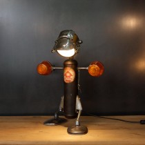 "Robots" assembled recycled parts desk lamp