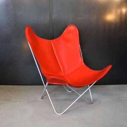Butterfly AA red leather armchair edition Airborne by Jorge Ferrari Hardoy