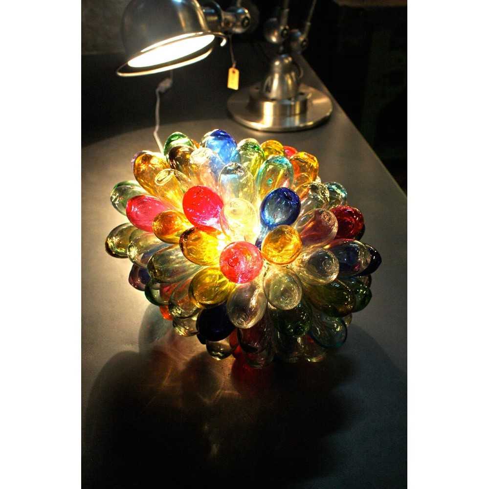 Lampe grappe en verre multicolore - Les Nouveaux Brocanteurs