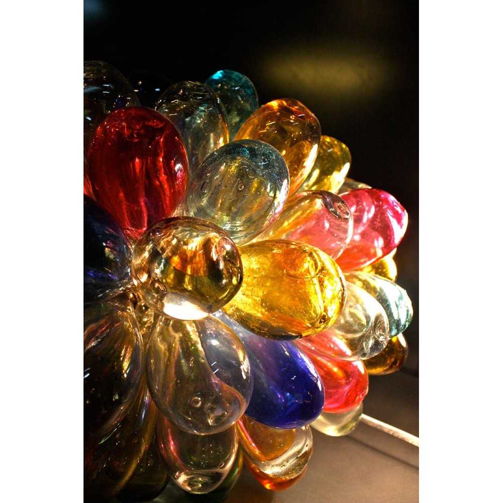 Lampe grappe en verre multicolore