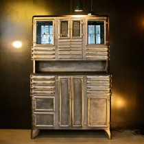 Vintage industrial double body dentist cabinet circa 1920