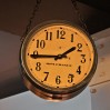 French vintage "IBM" double-sided electric clock circa 1950
