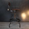 French industrial chair high model "Bienaise" wood and metal