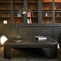 Industrial riveted metal coffee table