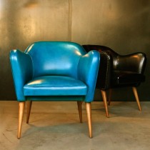 "Bebop" leather armchair French design 50's