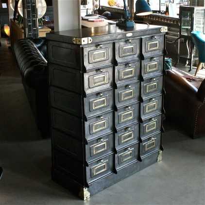 Strafor metal lockers 1930, industrial filing cabinet with 18 flaps.