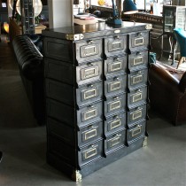 Strafor metal lockers 1930, industrial filing cabinet with 18 flaps.