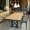 industrial dining table "Gustave Eiffel" wood/ metal