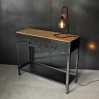 Custom industrial console metal and wood