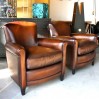 Small leather "Carlton" club armchair