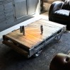 Postal industrial coffee table (metal and wood)