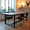 Custom industrial dining table (wood and raw metal)