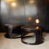 Industrial round coffee tables (riveted metal)