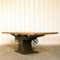 Table industrielle pied central en fonte