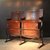 Old theatre wooden folding seat circa 1930
