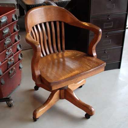 Oak desk chair made in USA circa 1930