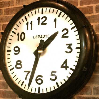 Vintage illuminated industrial "Henri LEPAUTE" clock circa 1950