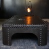 Industrial riveted metal coffee table