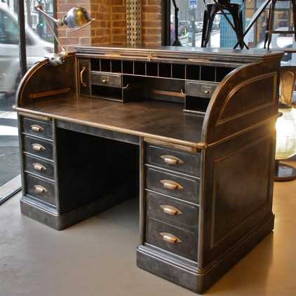 Roll top métal desk" Art Metal Contruction Co" made in USA 1940/50