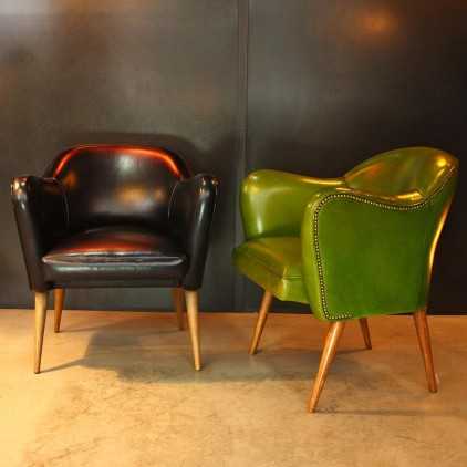 "Bebop" leather armchair French design 50's