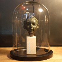 Bronze sculpture under glass dome, by ANMARIE LEON "LES PETITES TÊTES"