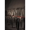 Chaise industrielle "Fibrocit" métal et cuir