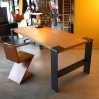 Custom industrial table/desk (composite wood and raw metal)