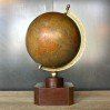 Vintage Art Deco style glass earth globe, mahogany base, circa 1930