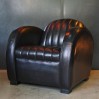 Fauteuil Club "Roadster" cuir noir