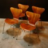 "Arne Jacobsen" wooden chairs serie 7 edition Fritz Hansen 1963