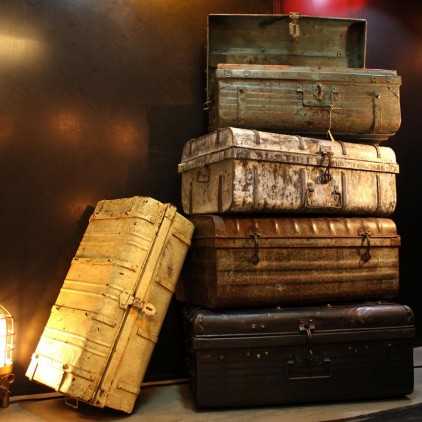 Old colonial trunks