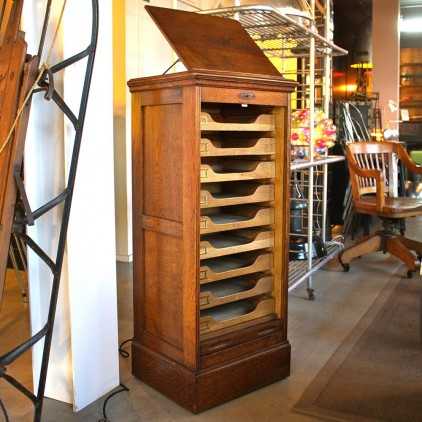 Oak filing cabinet