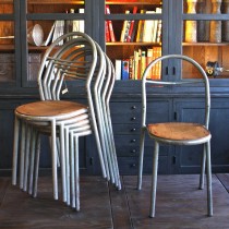 French tubular chairs "René Herbst" circa 1950