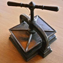 Old cast iron bookbinding press