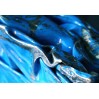 Compression métallique coloris bleu azur et blanc