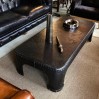 Riveted metal industrial coffee table