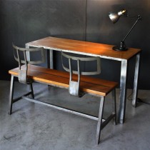 Ensemble table et banc (Bureau d'écolier)