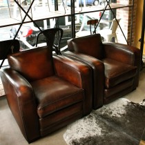 Club armchair (cubic) "chicago"sheep leather