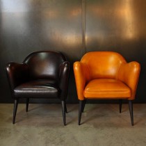 Fauteuil Bebop - Design années 50 - Camel et Chocolat