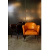 Fauteuil Bebop - Design années 50 - Camel et Chocolat