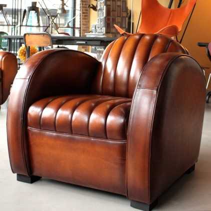"ROADSTER" leather club armchair