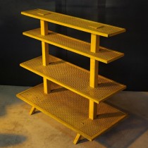 Perforated metal shelf from the 1950's 
