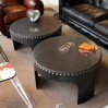 Industrial round coffee tables (riveted metal)
