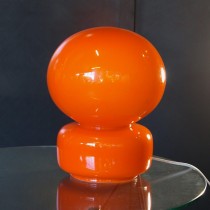 Lampe à poser en opaline orange